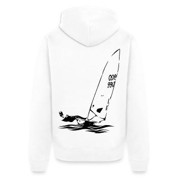 Régate de voilier dériveur laser ILCA Sports de voile - Veste à capuche bio Premium Unisexe - blanc - Dos - Thijin (182cm)