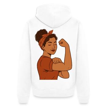 Starke Mama – Stolz und Selbstbewusst Muttertag - Unisex Premium Bio Zip Hoodie - Weiß - Hinten - Thijin (182cm)