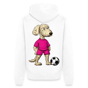 Caniche de football - Veste à capuche bio Premium Unisexe - blanc - Dos - Thijin (182cm)