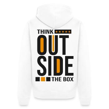 Think Outside the Box –Kreatives Mindset Statement - Veste à capuche bio Premium Unisexe - blanc - Dos - Thijin (182cm)