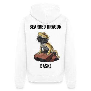 Agame Barbu Lézard Bask Bearded Dragon - Veste à capuche bio Premium Unisexe - blanc - Dos - Thijin (182cm)