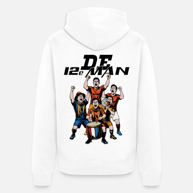 De12eMan - Unisex Premium Bio Zip Hoodie - Weiß