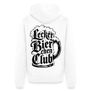 Lecker Bierchen Club Bierkrug Version - Unisex Premium Bio Zip Hoodie - Weiß - Hinten - Thijin (182cm)