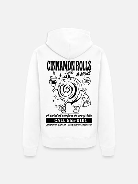 Retro Cinnamon Roll Bakery - Unisex Premium Bio Zip Hoodie - Weiß