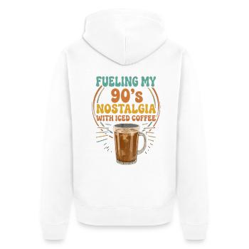 ICED_COFFEE - Veste à capuche bio Premium Unisexe - blanc - Dos - Thijin (182cm)