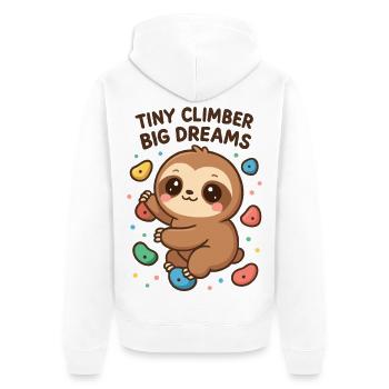 Kawaii Faultier Klettern - Tiny Climber Shirt - Unisex Premium Bio Zip Hoodie - Weiß - Hinten - Thijin (182cm)