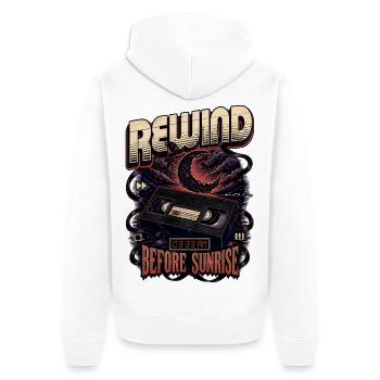 Rewind Before Sunrise Cassette - Unisex Premium Organic Zip Hoodie - white - Back - Thijin (182cm)
