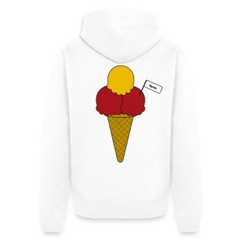 Spain Flag Eis cream Eiscreme - Unisex Premium Bio Zip Hoodie - Weiß - Hinten - Thijin (182cm)