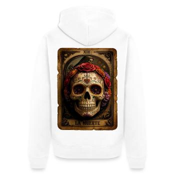 Halloween Sugar Skull Sugarskull Tarot - Unisex Premium Bio Zip Hoodie - Weiß - Hinten - Thijin (182cm)