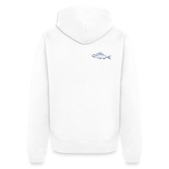 Sardine visuelles Geschenk nautisch-maritimer Trend - Unisex Premium Bio Zip Hoodie - Weiß - Hinten - Thijin (182cm)