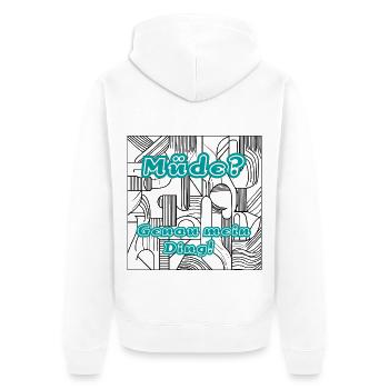 Müde? Genau mein Ding - Müdigkeit Retro - Unisex Premium Bio Zip Hoodie - Weiß - Hinten - Thijin (182cm)