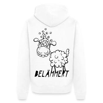 Schaf ist Belämmert - Unisex Premium Bio Zip Hoodie - Weiß - Hinten - Thijin (182cm)