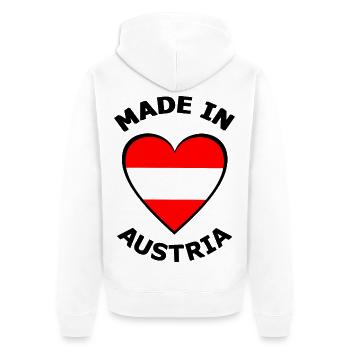 Made in Austria - Unisex Premium Organic Zip Hoodie - white - Back - Thijin (182cm)