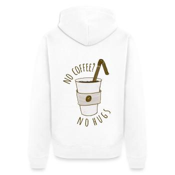 No Coffee? - Unisex Premium Organic Zip Hoodie - white - Back - Thijin (182cm)