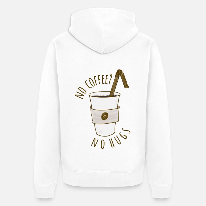 Pas de café? - Veste à capuche bio Premium Unisexe - blanc