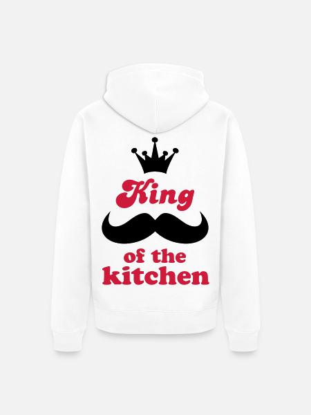 Cooking apron with funny saying - Unisex Premium Organic Zip Hoodie - white