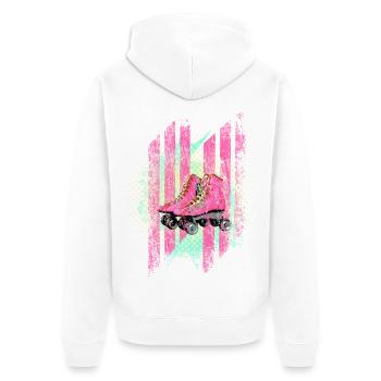 Pattern with Roller Skates 60s Colors - Unisex Premium Organic Zip Hoodie - white - Back - Thijin (182cm)