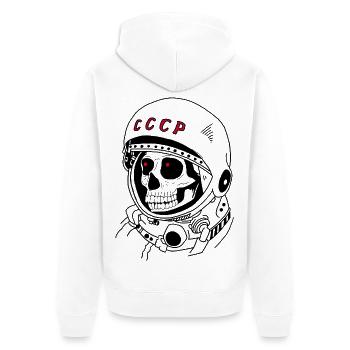 Schädel eines sowjetischen Astronauten - Unisex Premium Bio Zip Hoodie - Weiß - Hinten - Thijin (182cm)