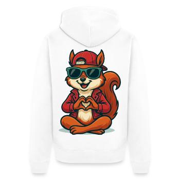 Squirrel Love Vibes - Unisex Premium Organic Zip Hoodie - white - Back - Thijin (182cm)