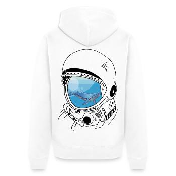 Une baleine dans les étoiles (noir) - Veste à capuche bio Premium Unisexe - blanc - Dos - Thijin (182cm)