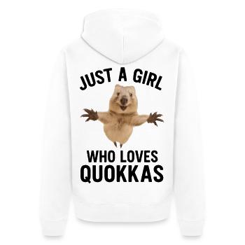 Juste une fille qui aime les quokkas - Veste à capuche bio Premium Unisexe - blanc - Dos - Thijin (182cm)