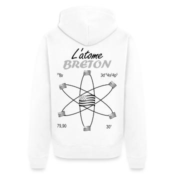 Cadeau Atome Breton Symbole Science et Fierté Gwen - Veste à capuche bio Premium Unisexe - blanc - Dos - Thijin (182cm)