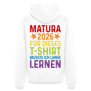 Matura 2026 T-Shirt - Veste à capuche bio Premium Unisexe - blanc - Dos - Thijin (182cm)
