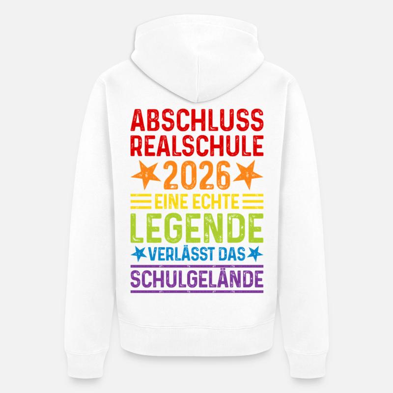 Diplôme du secondaire 2026 - Veste à capuche bio Premium Unisexe - blanc