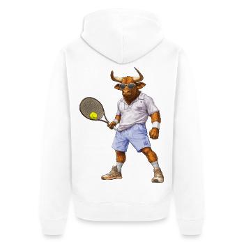 Bulls Tennis - Veste à capuche bio Premium Unisexe - blanc - Dos - Thijin (182cm)