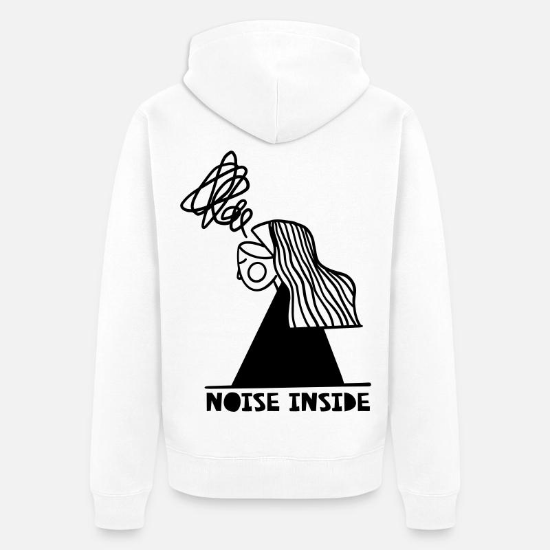Bruit à l’intérieur - Veste à capuche bio Premium Unisexe - blanc