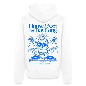Summer House Music - Unisex Premium Organic Zip Hoodie - white - Back - Thijin (182cm)