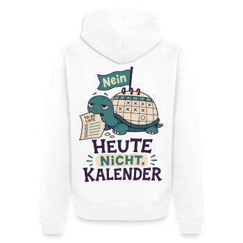 Heute nicht Kalender - Unisex Premium Bio Zip Hoodie - Weiß - Hinten - Thijin (182cm)