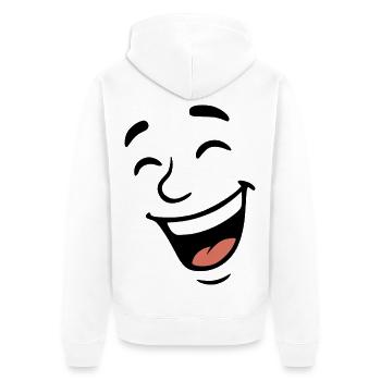 Rire au visage - Veste à capuche bio Premium Unisexe - blanc - Dos - Thijin (182cm)