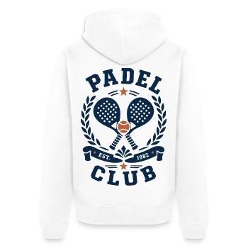 Padel Club Vintage - Veste à capuche bio Premium Unisexe - blanc - Dos - Thijin (182cm)