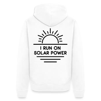 I run on Solar Power - Unisex Premium Organic Zip Hoodie - white - Back - Thijin (182cm)