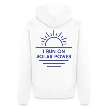 I run on Solar Power - Unisex Premium Organic Zip Hoodie - white - Back - Thijin (182cm)