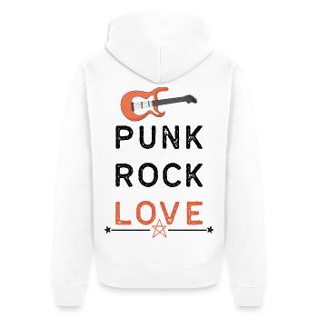rock - Unisex Premium Bio Zip Hoodie - Weiß - Hinten - Thijin (182cm)