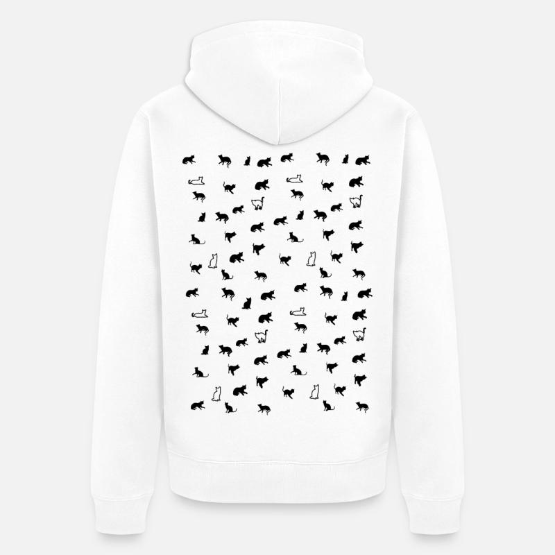 Petit Chat Chat Minou Minou cadeau - Veste à capuche bio Premium Unisexe - blanc