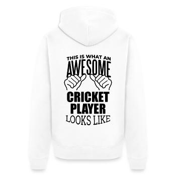 Cricket Cricket Cricket - Unisex Premium Organic Zip Hoodie - white - Back - Thijin (182cm)