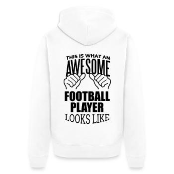 Football Football Football - Veste à capuche bio Premium Unisexe - blanc - Dos - Thijin (182cm)