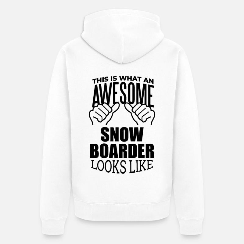 Planche à neige - Veste à capuche bio Premium Unisexe - blanc