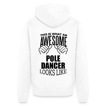 Pole-Tänzer Pole-Dancer Pole-Dancer - Unisex Premium Bio Zip Hoodie - Weiß - Hinten - Thijin (182cm)