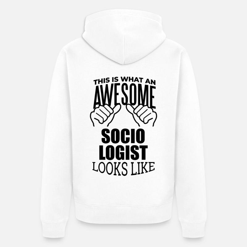 sociologue - Veste à capuche bio Premium Unisexe - blanc