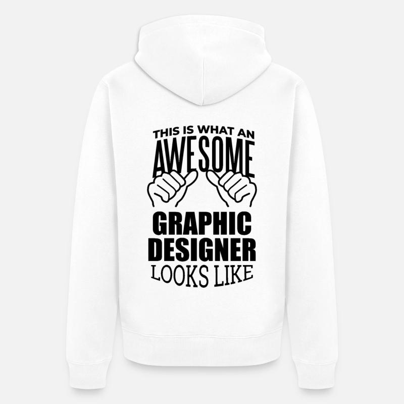 Graphiste - Veste à capuche bio Premium Unisexe - blanc