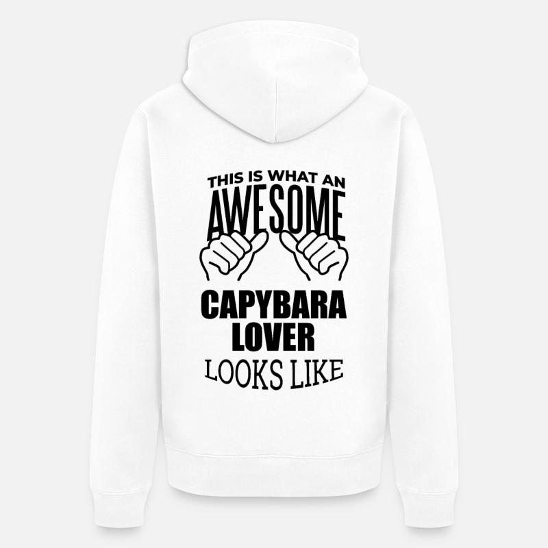 capybara - Veste à capuche bio Premium Unisexe - blanc