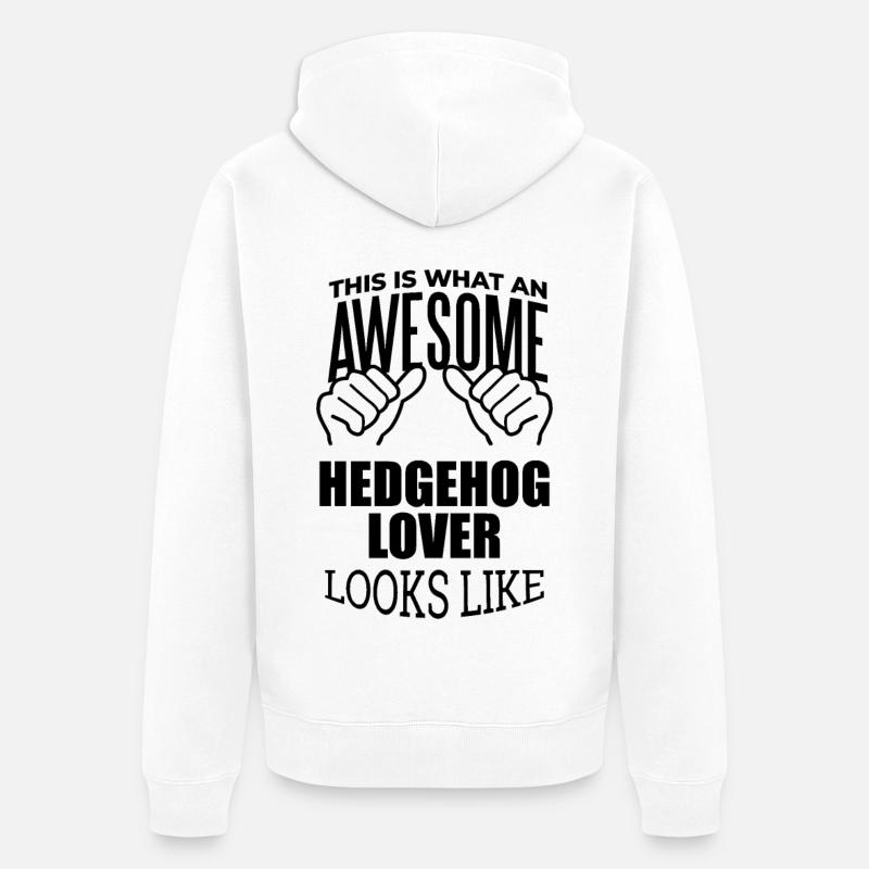 hérisson - Veste à capuche bio Premium Unisexe - blanc