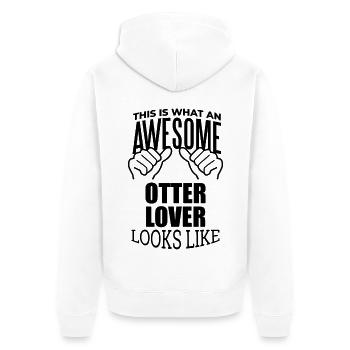 Otter - Unisex Premium Bio Zip Hoodie - Weiß - Hinten - Thijin (182cm)