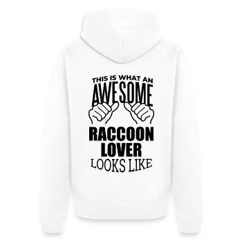 Raton laveur Raton laveur - Veste à capuche bio Premium Unisexe - blanc - Dos - Thijin (182cm)