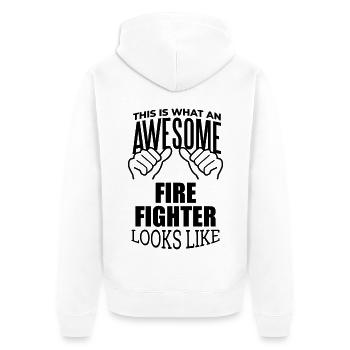Firefighter Firefighter Firefighter - Unisex Premium Organic Zip Hoodie - white - Back - Thijin (182cm)