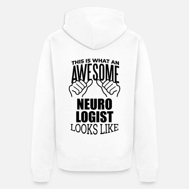 neurologue - Veste à capuche bio Premium Unisexe - blanc
